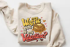Waffle You Be My Valentine Sublimation PNG Design Product Image 3
