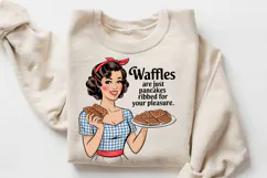 Retro Housewife PNG, Waffles Are Just Pancakes Ribbed PNG Product Image 3