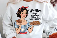 Retro Housewife PNG, Waffles Are Just Pancakes Ribbed PNG Product Image 2