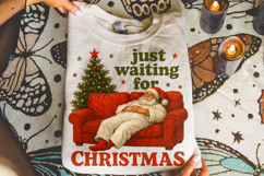 Just Waiting For Christmas PNG, Holiday PNG, Santa Claus PNG Product Image 3