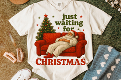 Just Waiting For Christmas PNG, Holiday PNG, Santa Claus PNG Product Image 5