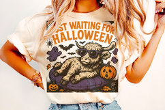 Just Waiting For Halloween PNG, Summer Halloween PNG, Cow Product Image 2