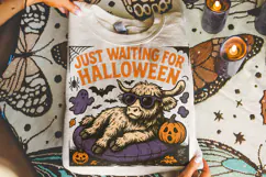 Just Waiting For Halloween PNG, Summer Halloween PNG, Cow Product Image 3