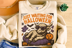 Just Waiting For Halloween PNG, Summer Halloween PNG, Cow Product Image 4