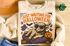 Just Waiting For Halloween PNG, Summer Halloween PNG, Cow Product Image 4