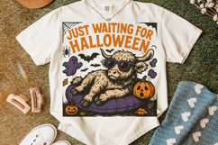 Just Waiting For Halloween PNG, Summer Halloween PNG, Cow Product Image 5