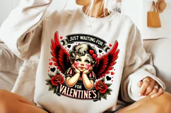 Just Waiting For Valentine's Cupid PNG, Retro Cupid PNG Product Image 1