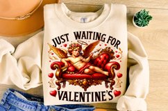 Just Waiting For Valentine&#039;s Cupid PNG, Retro Cupid PNG Product Image 3