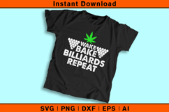 Wake Bake Billiards Repeat SVG | Funny Pool and Cannabis Des Product Image 2