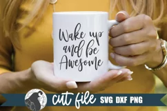 Motivational quote svg shown on a white mug