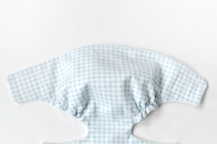 Diaper for 14-15 inch (36-38 cm) Waldorf baby doll, including printable PDF sewing pattern and step-by-step tutorial for creating handmade doll clothes and accessories, perfect for DIY projects.