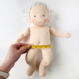 Diaper for 14-15 inch (36-38 cm) Waldorf baby doll, including printable PDF sewing pattern and step-by-step tutorial for creating handmade doll clothes and accessories, perfect for DIY projects.
