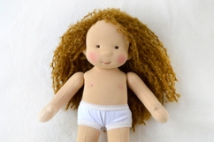 Clothes set for 11 inch (28 cm) Waldorf doll, including printable PDF sewing patterns and step-by-step tutorials for creating handmade doll outfits, perfect for DIY sewing projects and gifts.