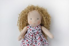 Clothes set for 7 inch (18 cm) Waldorf doll, including printable PDF sewing patterns and step-by-step tutorials for creating handmade doll outfits, perfect for DIY sewing projects and gifts.