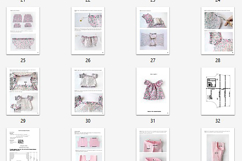 Clothes set for 13 inch (33 cm) Waldorf doll, including printable PDF sewing patterns and step-by-step tutorials for creating handmade doll outfits, perfect for DIY sewing projects and gifts.