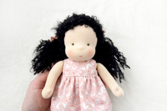 Clothes set for 7 inch (18 cm) Waldorf doll, including printable PDF sewing patterns and step-by-step tutorials for creating handmade doll outfits, perfect for DIY sewing projects and gifts.