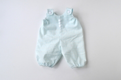 DIY romper for 14-15 inch (36-38 cm) Waldorf doll, including printable PDF sewing pattern and step-by-step tutorial for creating handmade doll outfits, perfect for DIY sewing projects and gifts.