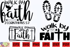 Walk By Faith SVG | Faith SVG | Religious SVG |Christian SVG Product Image 1