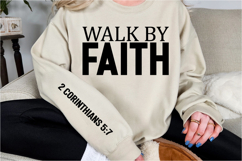 Walk by faith Sleeve SVG Design Product Image 3