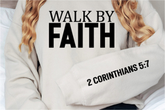 Walk by faith Sleeve SVG Design Product Image 2