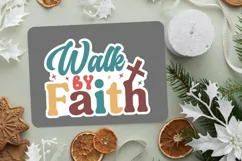 Walk By Faith Stickers SVG , Christian SVG Design Product Image 2