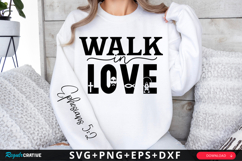 Walk In Love Sleeve SVG Design Product Image 1