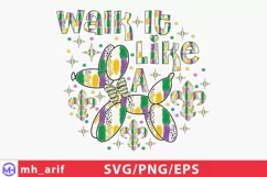 Walk It Like a Dog Mardi Gras SVG PNG Sublimation Product Image 1