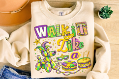 Mardi Gras Balloon Dog PNG, Walk it Like a PNG, Fat Tuesday Product Image 4