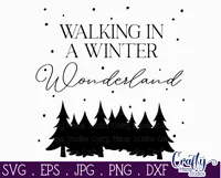 Walking In A Winter Wonderland Christmas Farmhouse Sign Svg Product Image 2