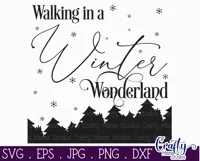 Walking In A Winter Wonderland Silhouette Farmhouse Sign Svg Product Image 2