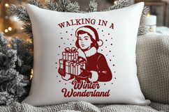 Walking in a Winter Wonderland SVG PNG | Retro Christmas Art Product Image 3