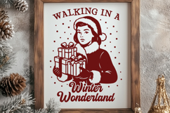 Walking in a Winter Wonderland SVG PNG | Retro Christmas Art Product Image 2