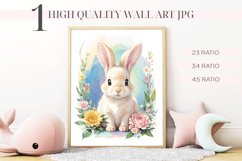 Beautiful Spring Floral Bunny Art- 3 Sizes - Printable Decor Product Image 1