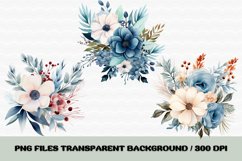 Winter botanical, Winter clipart, Watercolor Winter Florals Product Image 2
