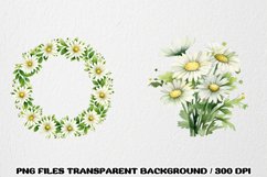 Flowers leaves watercolor bundle clipart, Floral Sublimation Product Image 3