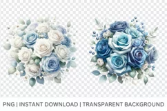 Blue floral watercolor Romantic Watercolor floral design Product Image 4