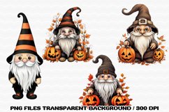 Halloween Gnome Pumpkin Sublimation PNG, Clipart Bundle Product Image 2