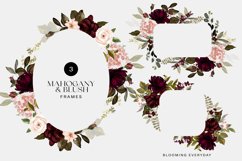 Watercolor Mahogany and Blush Floral Clipart Collection Product Image 11