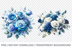 Blue floral watercolor Romantic Watercolor floral design Product Image 5