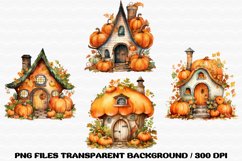 Fairy House Pumpkin Sublimation PNG, Clipart Bundle Product Image 3