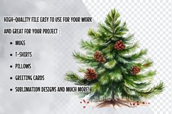 Watercolor Christmas Clipart, Xmas Ornament Sublimation Product Image 2