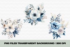 Winter botanical, Winter clipart, Watercolor Winter Florals Product Image 3