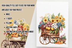 Flowers in Cart Clipart Sublimation PNG Product Image 2