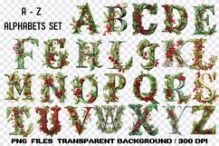 Christmas Alphabets missletoe Sublimation Clipart Product Image 3