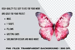 Butterfly Watercolor Clipart Sublimation PNG Product Image 2