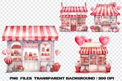 Sweet Valentine's Watercolor Candy Store Clipart Product Image 2