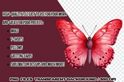 Butterfly Watercolor Clipart Sublimation PNG Product Image 2