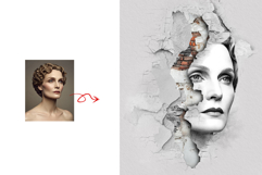 Cracked Wall Art Editable Photo Effect Template Product Image 4