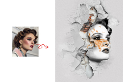 Cracked Wall Art Editable Photo Effect Template Product Image 5
