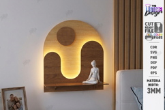 Wall Art Night Light Laser Cut | Modern LED Lamp | Wall lamp Product Image 1